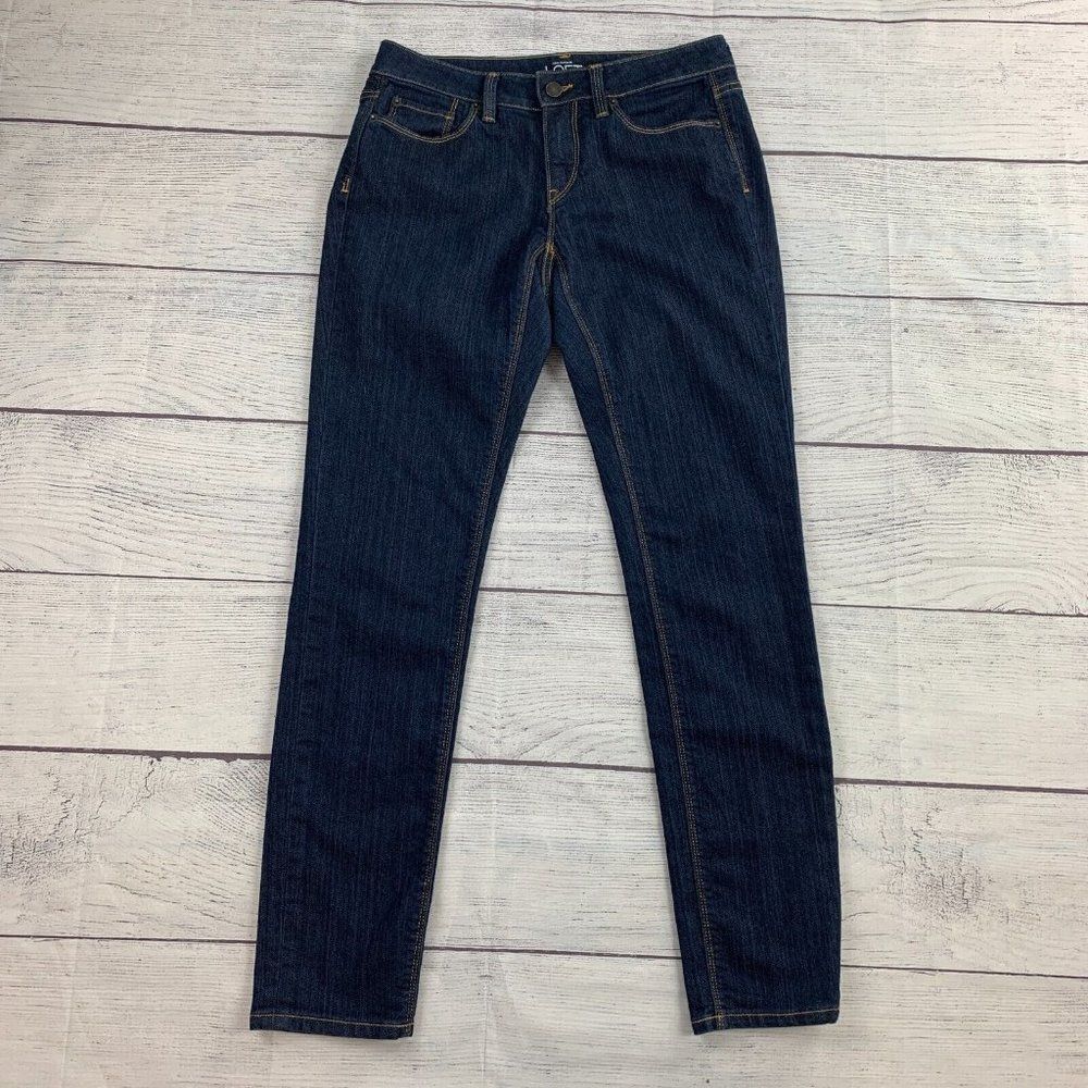 LOFT Jeans 2 Curvy Skinny Dark Wash Inseam 30" - Picture 2 of 9